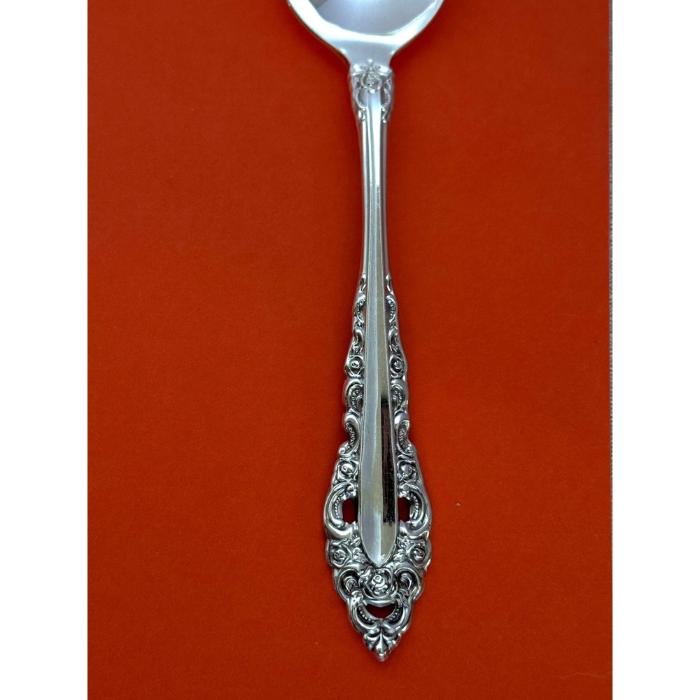 Oneida Silverplate ROYAL GRANDEUR Oval Soup Spoon (2) Community Art Deco Pierced - Picture 5 of 10